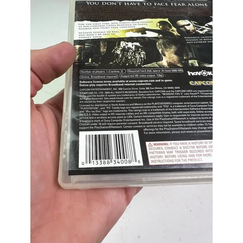 Resident Evil 5 V (PlayStation 3, PS3) COMPLETE